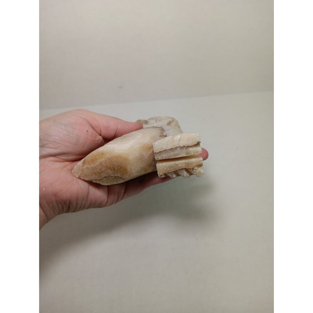Vintage Large Natural Stone Alabaster Owl Figurine Paperweight - Picture 4 of 7